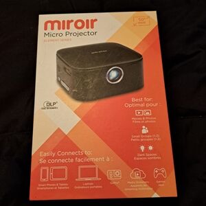 Micro Projector - Black Comp With Android Iphone Gopro Laptops Gaming Systems